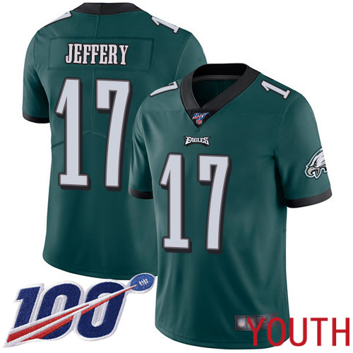 Youth Philadelphia Eagles #17 Alshon Jeffery Midnight Green Team Color Vapor Untouchable NFL Jersey Limited3->youth nfl jersey->Youth Jersey